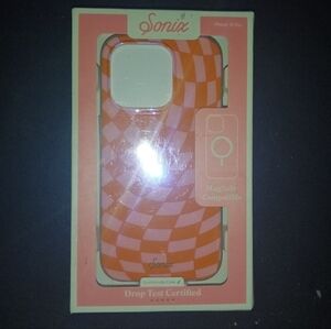 Sonix MagSafe Retro Pink & Orange Checker Case for iPhone 15 Pro (NIB)